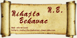 Mihajlo Bekavac vizit kartica